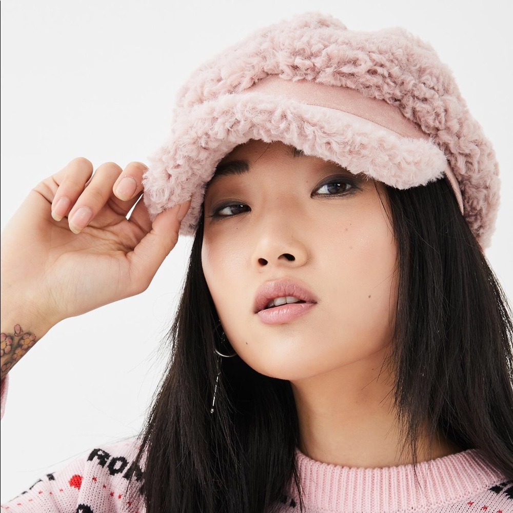 Dolls Kill Fuzzy Pink Hat